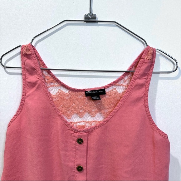 ๐๏ธ4 for 20$ / Seduction Lace back crop knot tank top cami / Coral / M - Picture 3 of 10